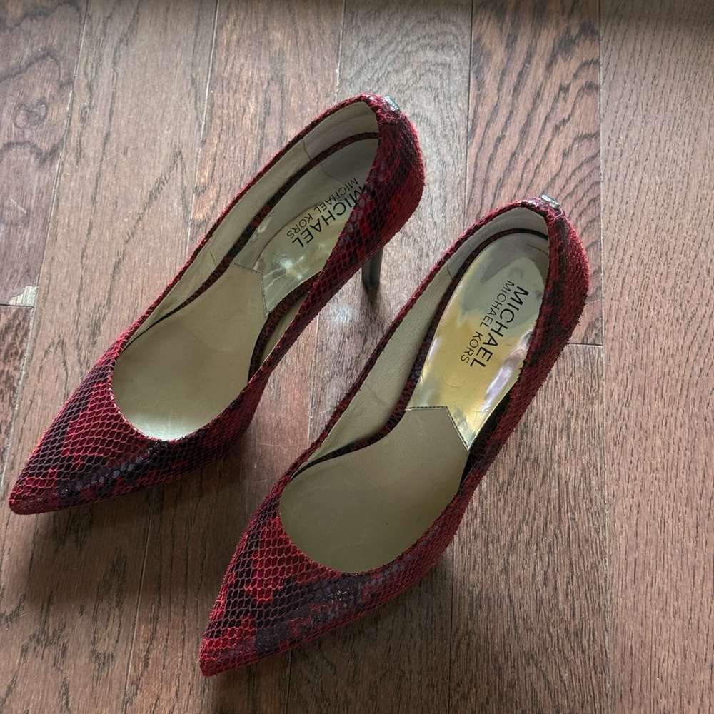 Michael Kors Red Patterned Heels